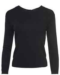 Contemporary Embroidered Classic Knit Crew Neck Sweater