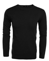 COOFANDY Crew Neck Sweater Slim Fit Lightweight Knitted Cotton Pullover