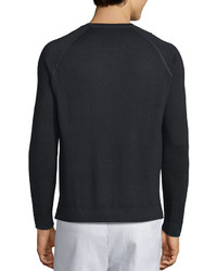 Vince Crewneck Raglan Sleeve Sweater Black