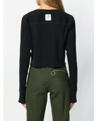 T by Alexander Wang Cropped Boat Neck Jumper
