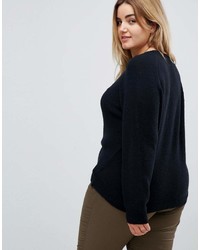 Asos Curve Design Curve Sweater In Fluffy Yarn With Crew Neck