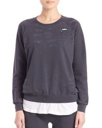 Monrow Distressed Double Layer Sweater