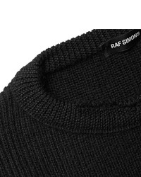Raf Simons Distressed Ribbed Virgin Wool Sweater