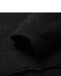 Raf Simons Distressed Ribbed Virgin Wool Sweater