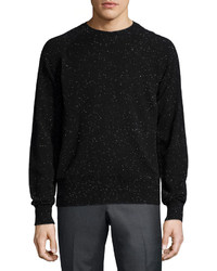 Ovadia & Sons Donegal Cashmere Long Sleeve Sweater Black