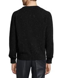 Ovadia & Sons Donegal Cashmere Long Sleeve Sweater Black