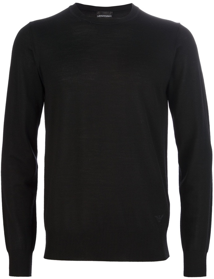 Emporio Armani Crew Neck Sweater, $233 | farfetch.com | Lookastic