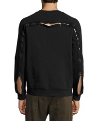 Hudson Enzo Exposed Zipper Raglan Sweatshirt Black
