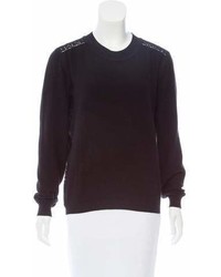 Chloé Eyelet Accented Crew Neck Sweater