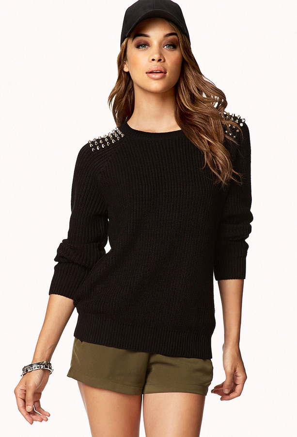 Forever 21 Studded Shoulder Sweater | Where to buy & how to wear