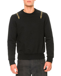 Alexander McQueen Golden Zipper Detail Jersey Sweatshirt