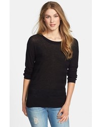 Halogen Stripe Pattern Sweater Black Small