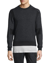 Belstaff Hornby Mixed Media Fleece Sweater Black