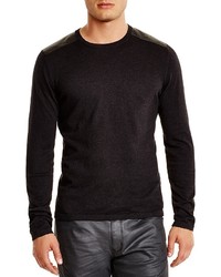 Hugo Boss Hugo Leather Trim Crewneck Sweater
