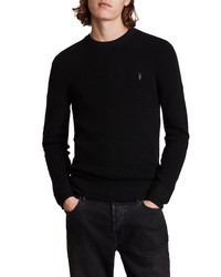 AllSaints Ivar Slim Fit Crewneck Wool Sweater In Black At Nordstrom