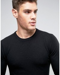 Asos Lambswool Rich Crew Neck Sweater In Muscle Fit