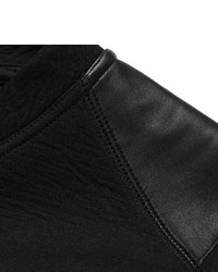 Lanvin Leather Trimmed Cotton Blend Sweatshirt