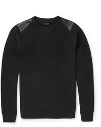 Lanvin Leather Trimmed Cotton Blend Sweatshirt