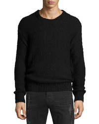 IRO Lukie Textured Knit Crewneck Sweater Black