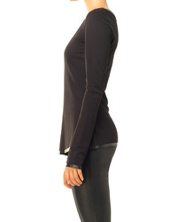 Max Studio High Twist Jersey Long Sleeve Pullover With Rubber Detail