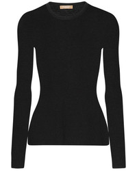Michael Kors Michl Kors Collection Ribbed Cashmere Sweater Black