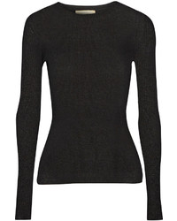Michl Kors Collection Ribbed Cashmere Top