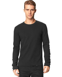Calvin Klein Jeans Mixed Media Waffle Knit Pullover