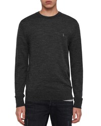 AllSaints Mode Slim Fit Wool Sweater In Cinder Black Mouline At Nordstrom