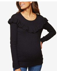 Motherhood Maternity Ruffled Scoop Neck Sweater