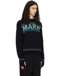Marni Navy Jacquard Sweater