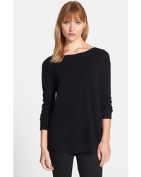 Nordstrom Collection Shirttail Cashmere Sweater Black Large