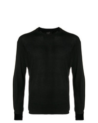 Maison Flaneur Notched Collar Crew Neck Sweater