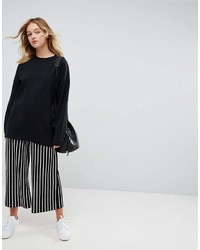 Asos Oversized Sweater With Crew Neck In Structured Yarn