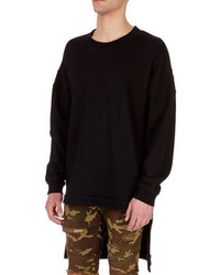 Balmain Oversized Wool Sweatshirt With Extended Hem