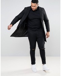Asos Plus Muscle Long Sleeve T Shirt With Crew Neck In Black