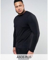 Asos Plus Muscle Long Sleeve T Shirt With Crew Neck In Black