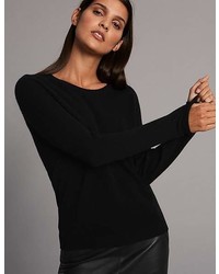 Marks and Spencer Pure Cashmere Ribbed Round Neck Jumper