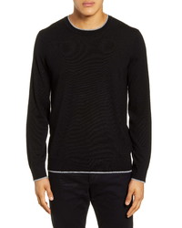 Theory Regal Tipped Wool Crewneck Sweater