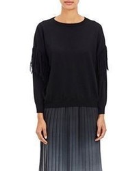 Ulla Johnson Rosa Fringed Sweater Black