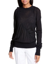Helmut Lang Ruched Seam Detail Cashmere Sweater