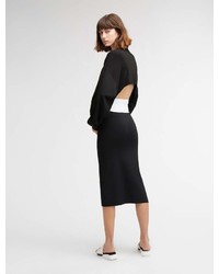 DKNY Runway Crew Neck Pullover With Open Back