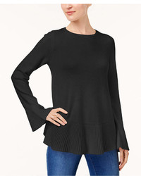 Style&co. Style Co Flared Crew Neck Sweater Created For Macys