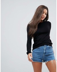 Asos Sweater With Crew Neck And Panel Detail