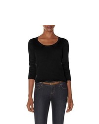 The Limited Shirred Scoopneck Sweater Black S