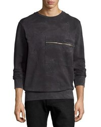 Diesel Tie Dyed Marble Zip Pocket Sweatshirt Black