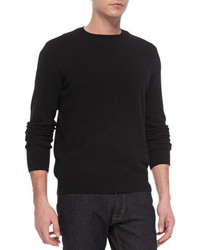 Vince Cashmere Long Sleeve Crewneck Sweater Black