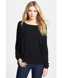 Vince Perforated Cashmere Boatneck Sweater Black Small