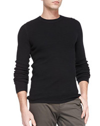 Vince Thermal Pullover Sweater Black