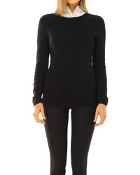 Max Studio Wool Crpe Knitted Long Sleeved Pullover