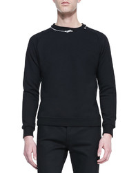 Saint Laurent Zip Collar Sweatshirt Black